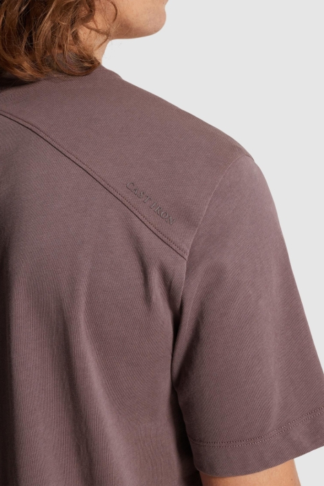 Cast Iron bordeaux heren t-shirt | Kleurstaal