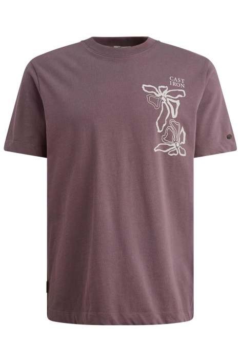 Cast Iron bordeaux heren t-shirt | Vooraanzicht