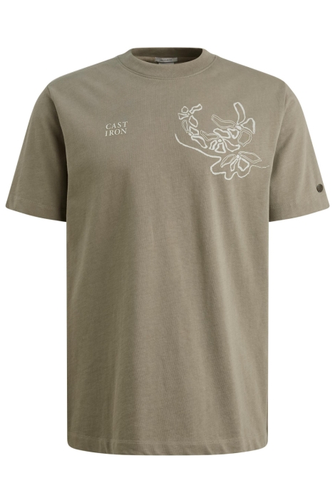 Cast Iron groene heren t-shirt | Vooraanzicht