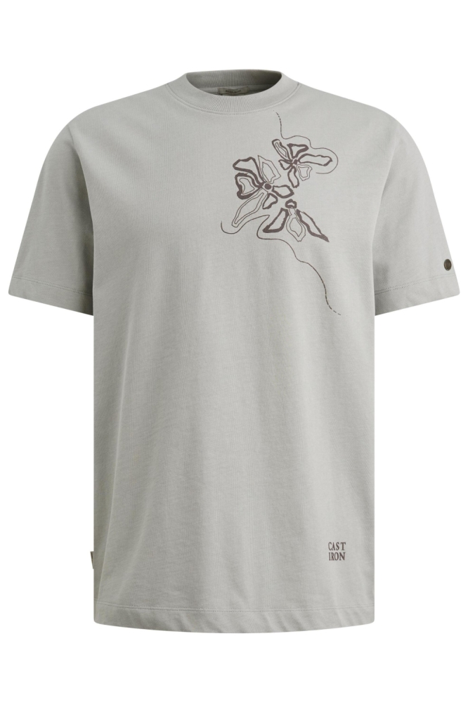 Cast Iron grijze heren t-shirt | Vooraanzicht