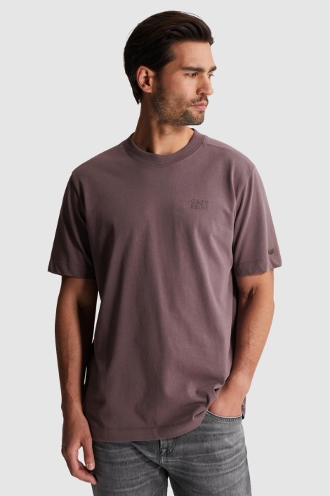 Cast Iron bordeaux heren t-shirt | Model vooraanzicht