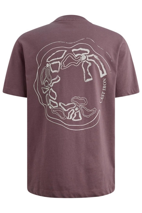 Cast Iron bordeaux heren t-shirt | Achteraanzicht