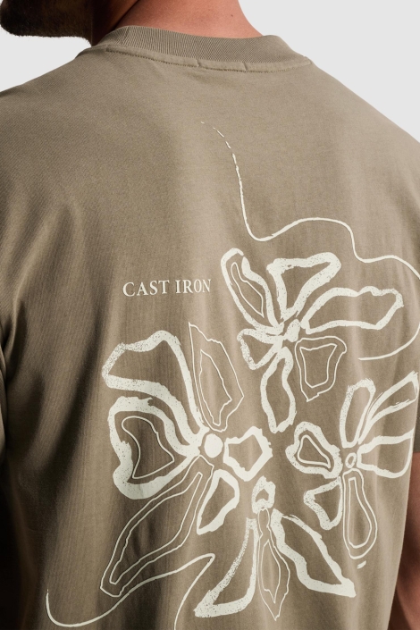 Cast Iron groene heren t-shirt | Close up