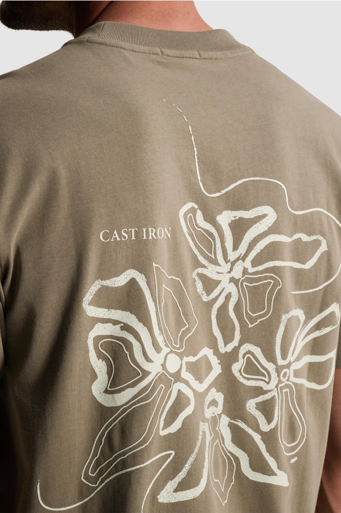 Cast Iron groene heren t-shirt | Close up