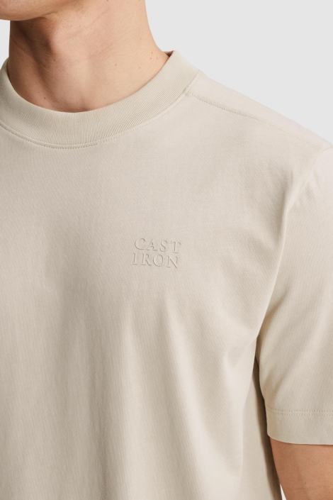 Cast Iron beige heren t-shirt | Close up