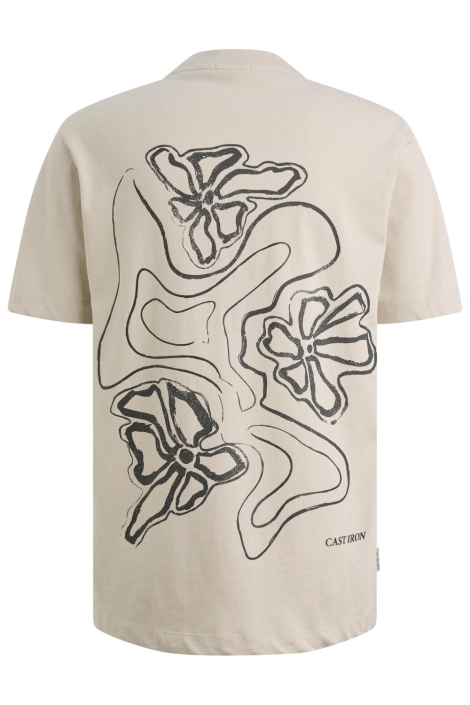 Cast Iron beige heren t-shirt | Achteraanzicht