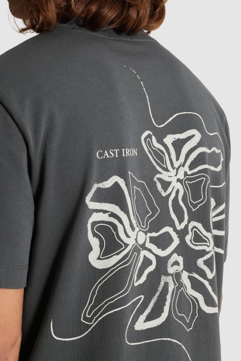 Cast Iron grijze heren t-shirt | Close up