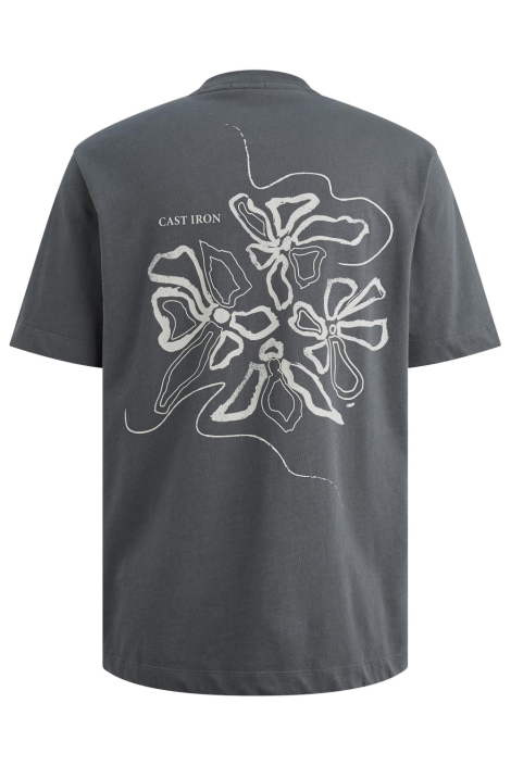 Cast Iron grijze heren t-shirt | Achteraanzicht