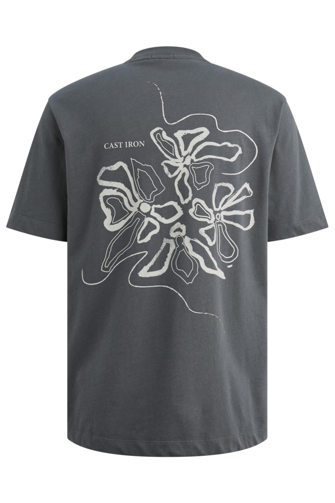 Cast Iron grijze heren t-shirt | Achteraanzicht