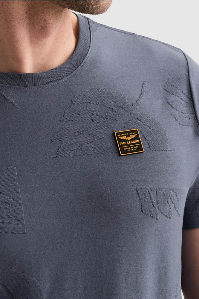 PME legend blauwe heren t-shirt | Close up
