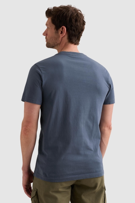 PME legend blauwe heren t-shirt | Model achteraanzicht