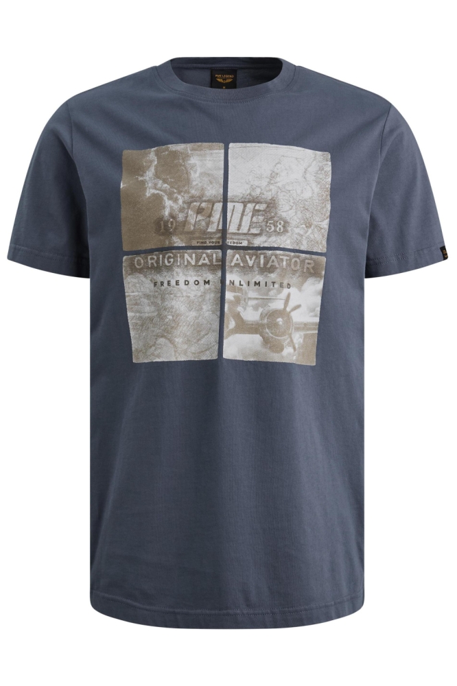 PME legend blauwe heren t-shirt | Vooraanzicht