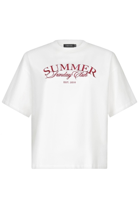 Ydence witte dames t-shirt | Vooraanzicht