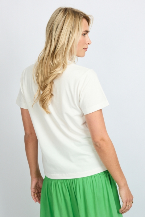 Fluresk witte dames t-shirt | Model achteraanzicht