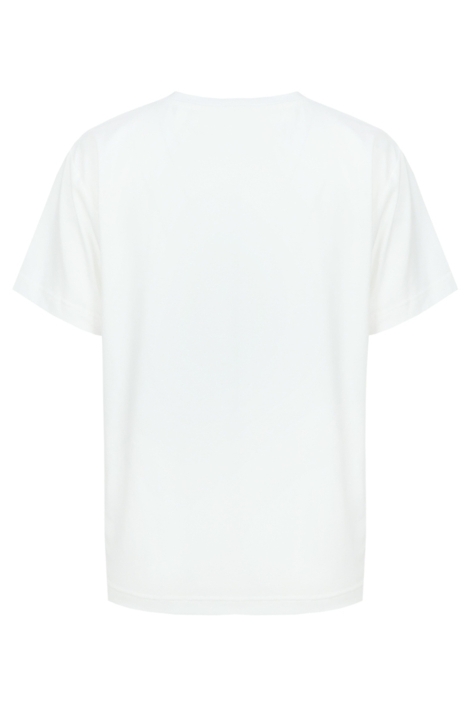 Fluresk witte dames t-shirt | Achteraanzicht