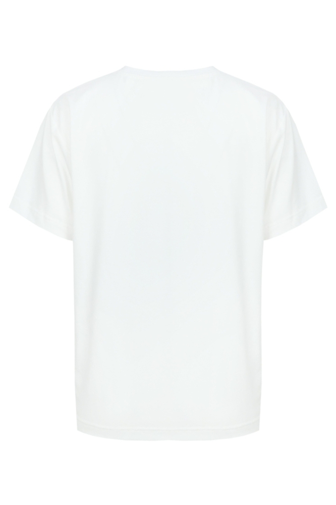 Fluresk witte dames t-shirt | Achteraanzicht