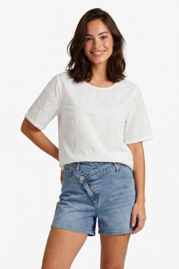 Fluresk T-shirt MAE T SHIRT 26ZFOF04 011 OFFWHITE
