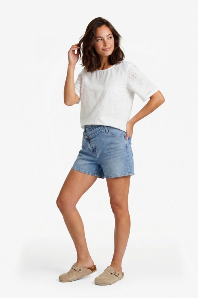 Fluresk witte dames t-shirt | Model