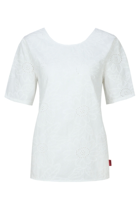 Fluresk witte dames t-shirt | Vooraanzicht