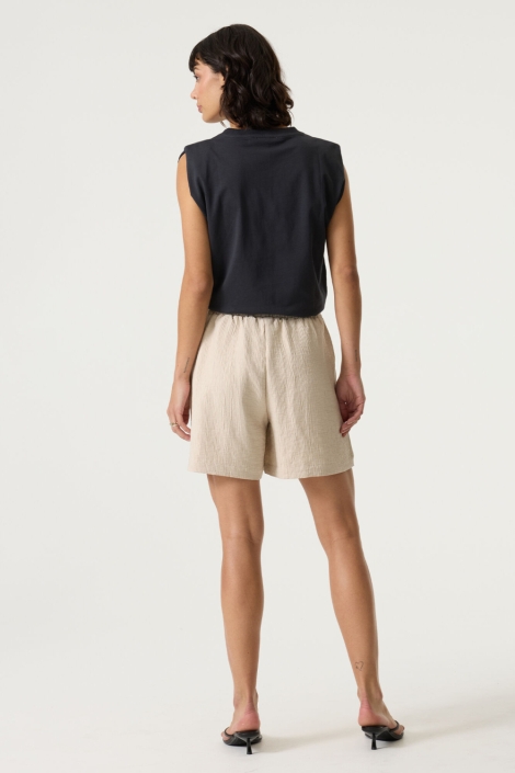 Garcia grijze dames top | Model achteraanzicht