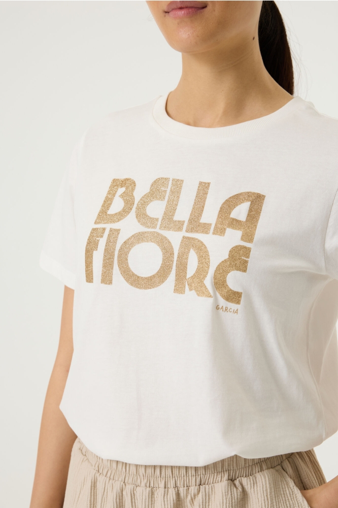 Garcia witte dames t-shirt | Close up