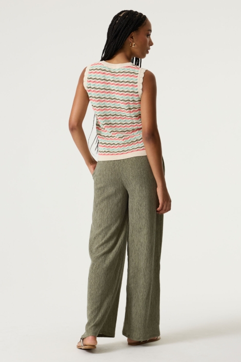 Garcia beige dames top | Model achteraanzicht