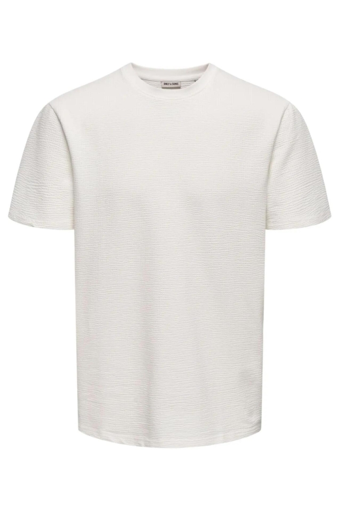 Only & Sons beige heren t-shirt | Vooraanzicht