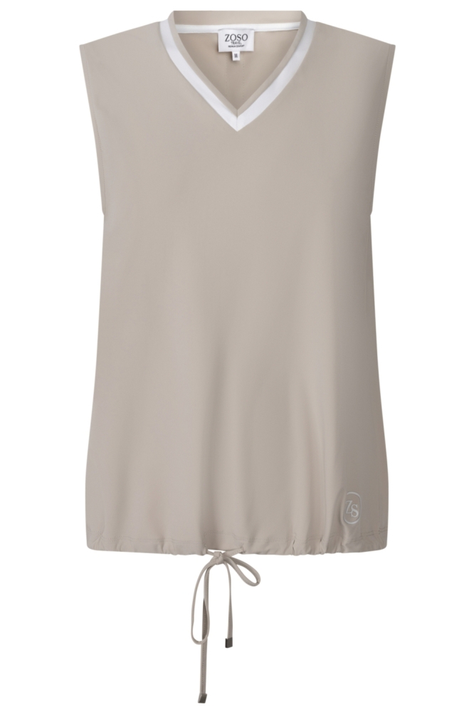 Zoso zand dames top | Model vooraanzicht