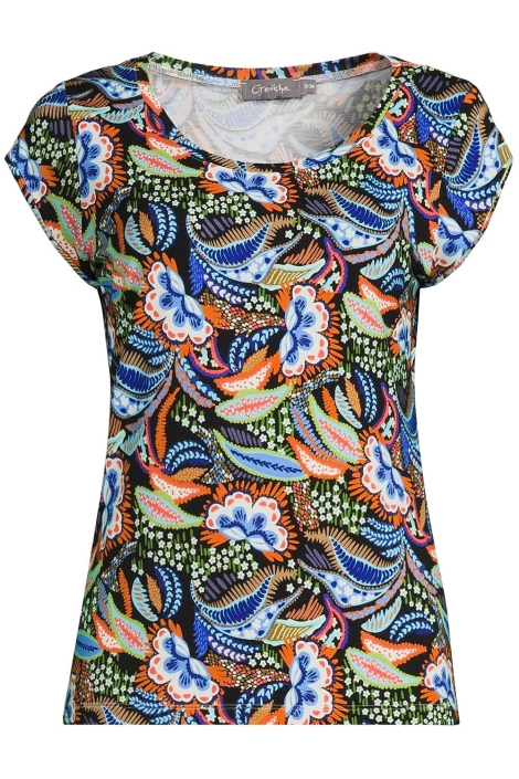 Geisha blauwe dames t-shirt | Vooraanzicht
