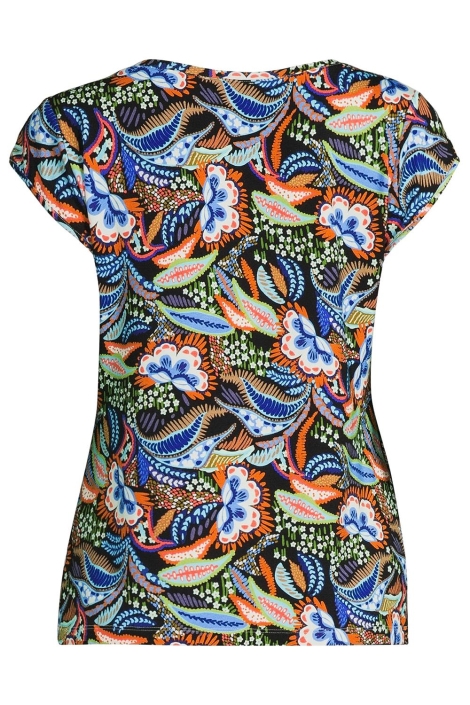 Geisha blauwe dames t-shirt | Achteraanzicht