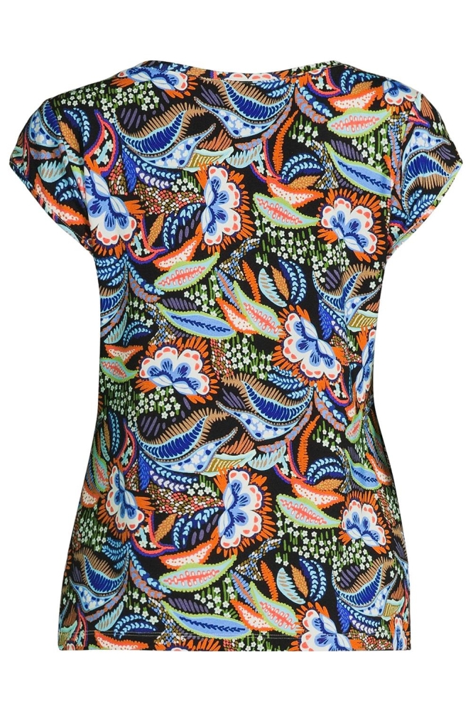 Geisha blauwe dames t-shirt | Achteraanzicht