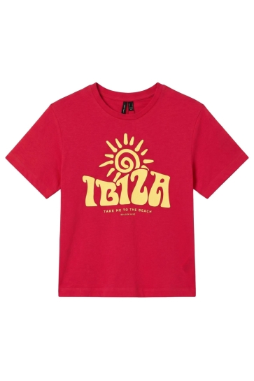 Vero Moda T-shirt VMSOLVEIG SS O-NECK TEE EXP 10352540 Rethink Pink/YELLOW IBIZA