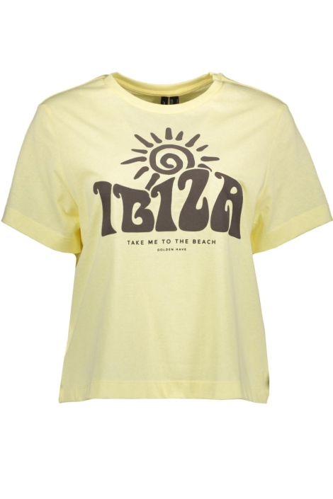 Vero Moda gele dames t-shirt | Vooraanzicht