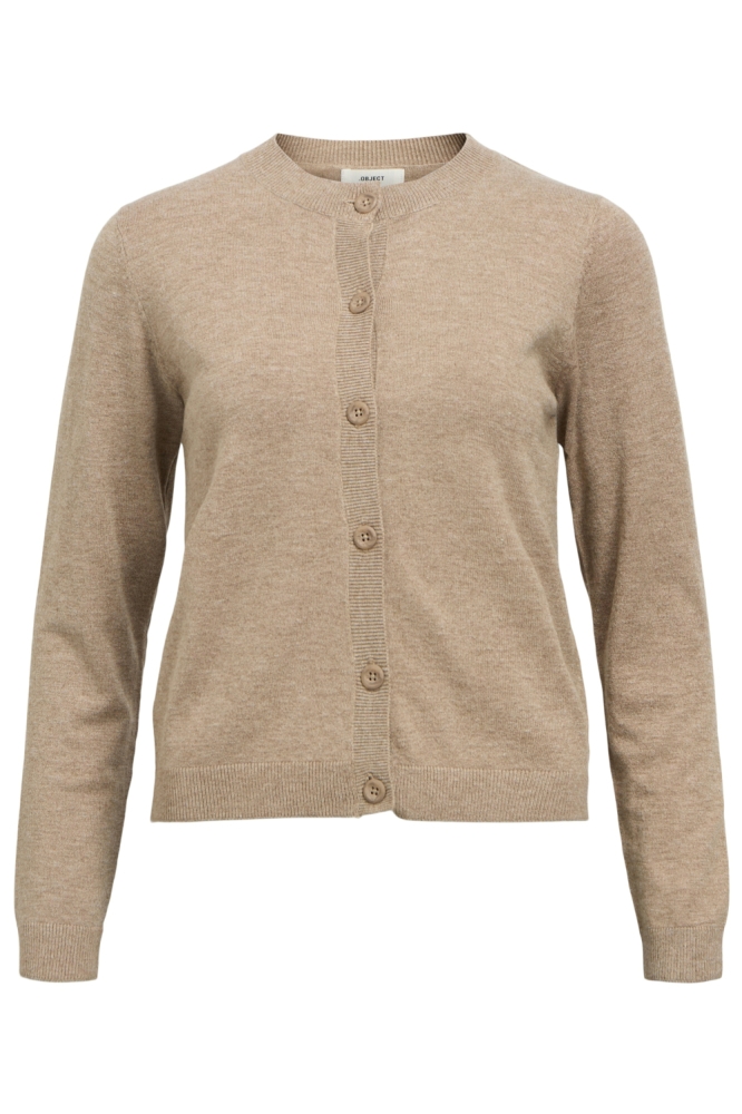 Object taupe dames vest | Vooraanzicht