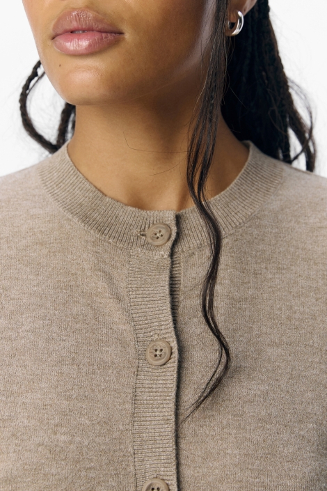 Object taupe dames vest | Close up