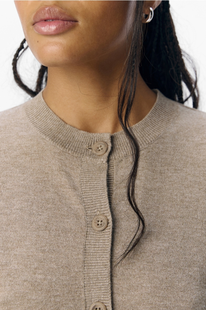 Object taupe dames vest | Close up