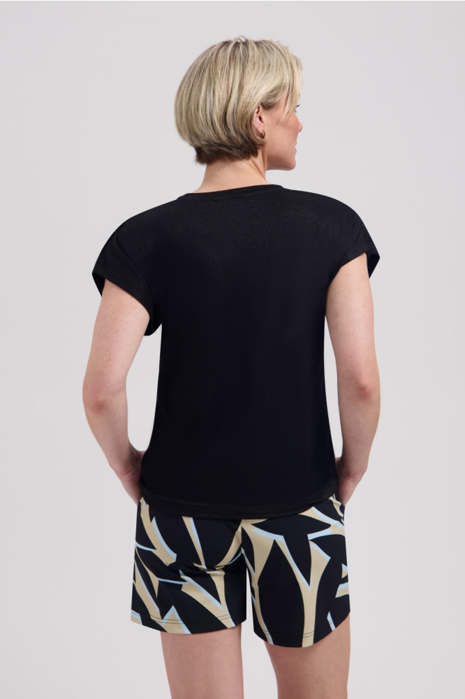 Lady Day zwarte dames t-shirt | Model achteraanzicht