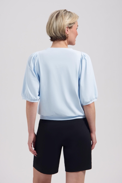 Lady Day blauwe dames t-shirt | Model achteraanzicht