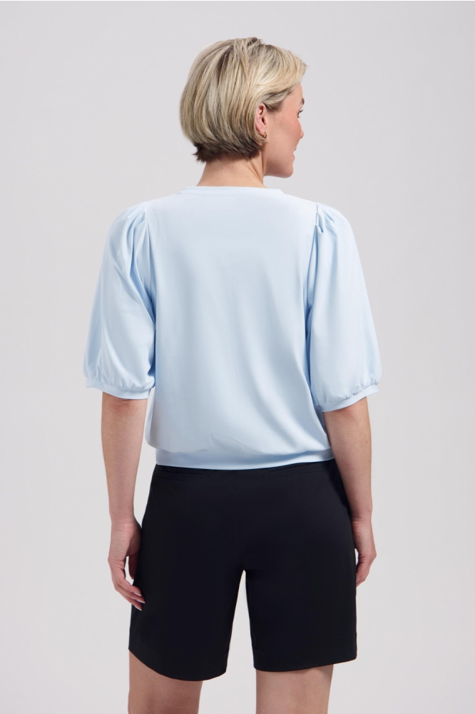 Lady Day blauwe dames t-shirt | Model achteraanzicht