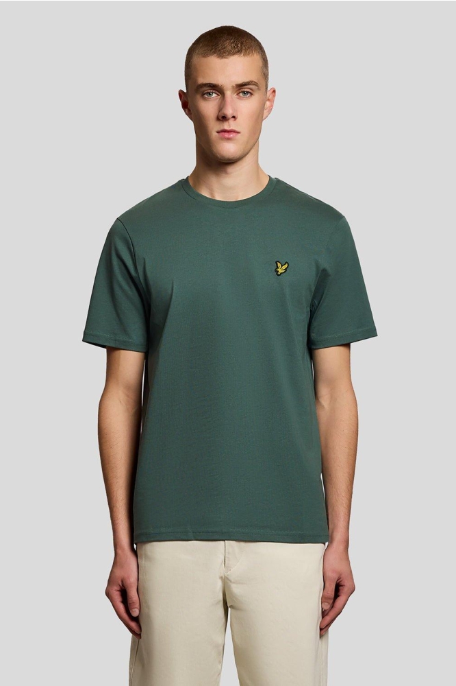Lyle & Scott groene heren t-shirt | Model vooraanzicht