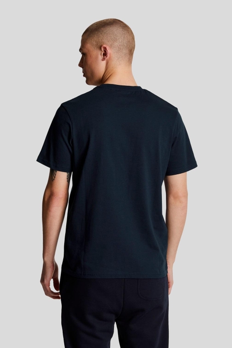 Lyle & Scott blauwe heren t-shirt | Model achteraanzicht