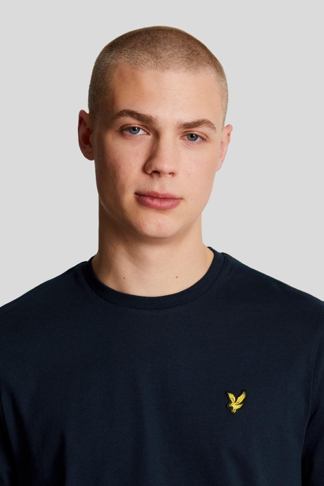 Lyle & Scott blauwe heren t-shirt | Close up