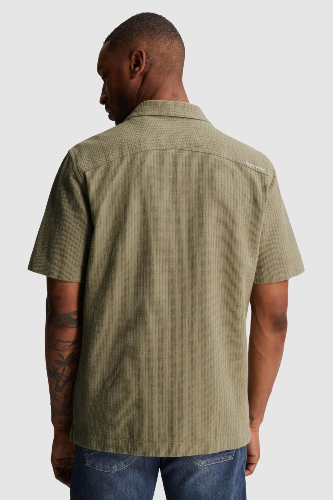 Cast Iron groene heren overhemd | Model achteraanzicht