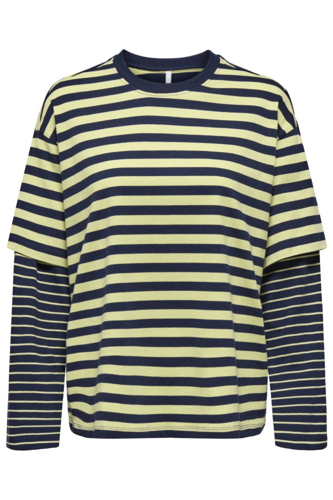 Only blauwe dames t-shirt | Vooraanzicht
