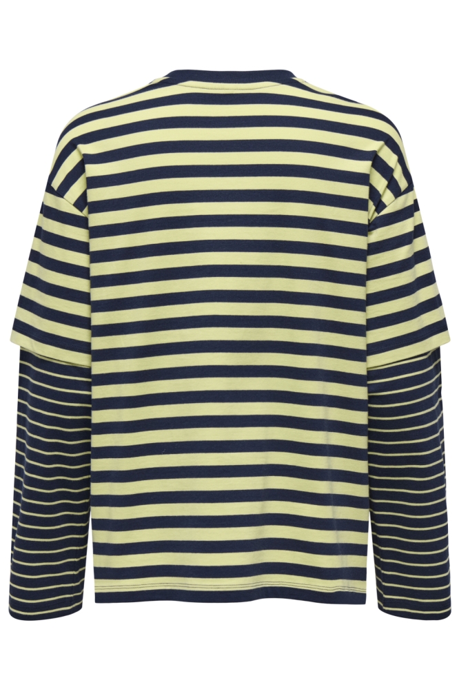 Only blauwe dames t-shirt | Achteraanzicht