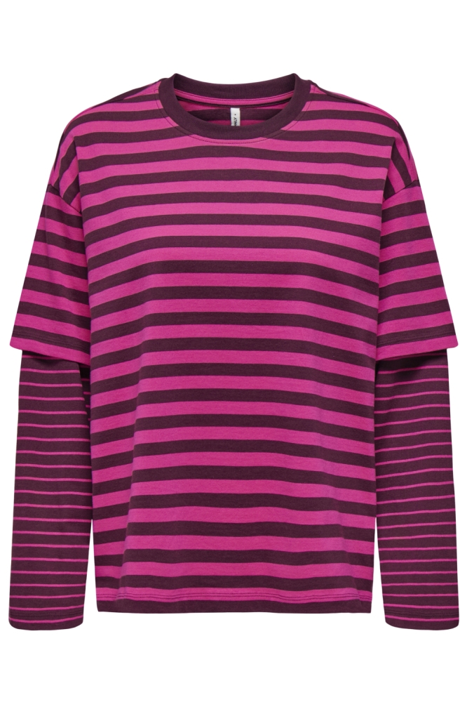 Only paarse dames t-shirt | Vooraanzicht