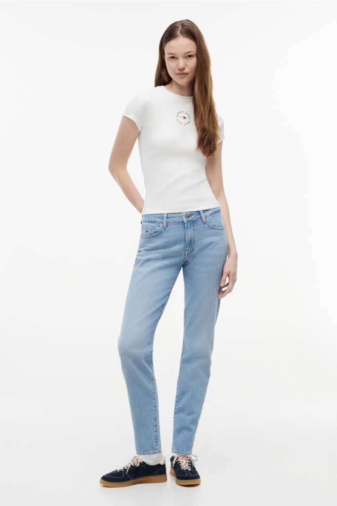 Tommy Jeans witte dames t-shirt | Model