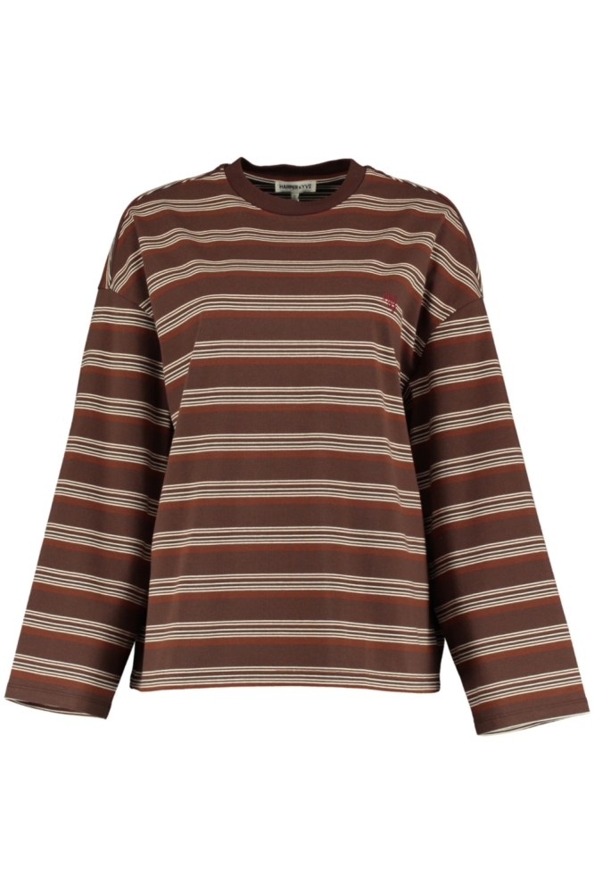 Harper & Yve bruine dames t-shirt | Vooraanzicht