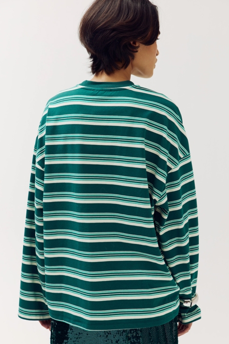 Harper & Yve groene dames t-shirt | Model achteraanzicht