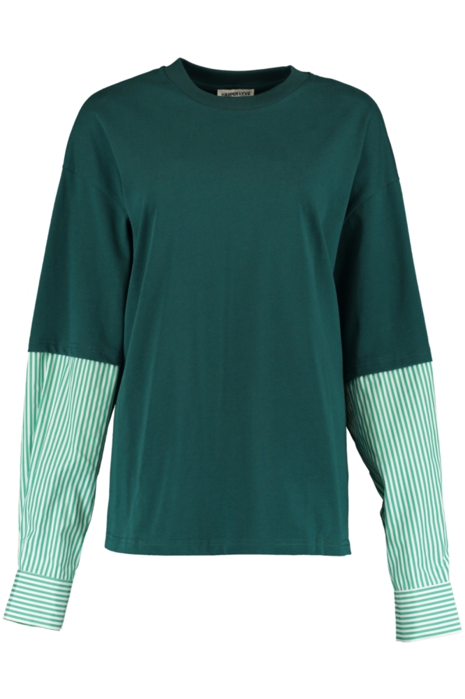 Harper & Yve groene dames t-shirt | Vooraanzicht